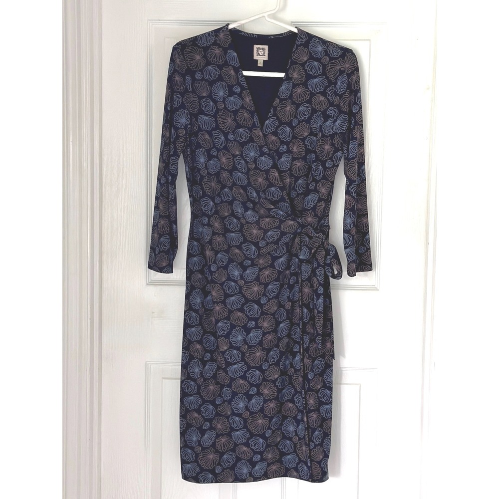 Anne Klein Faux Wrap Dress Women's M  Floral Shell Print